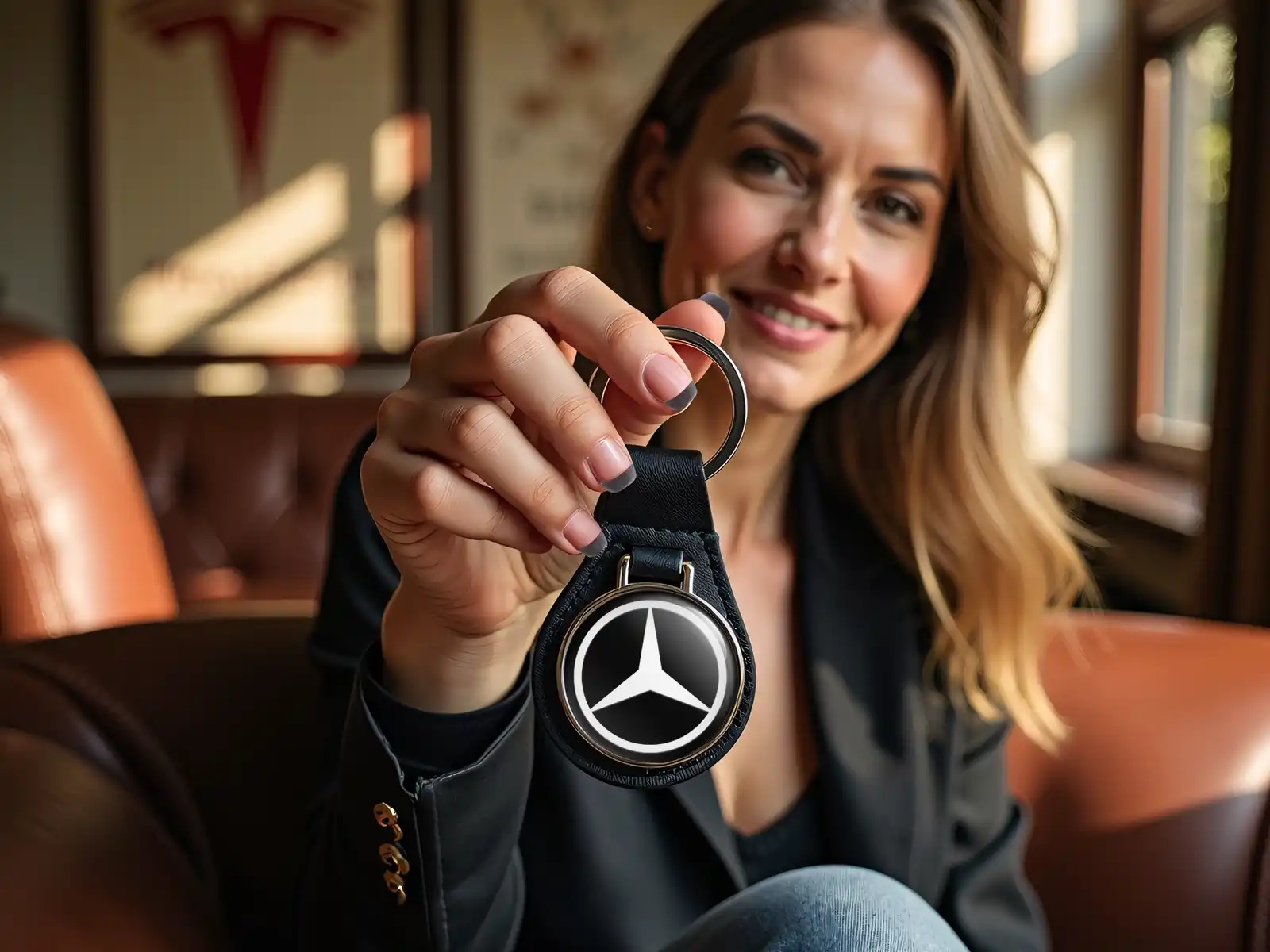 Mercedes Leather Keychain Durable Style Limited Edition